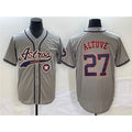 Houston Astros #27 Jose Altuve Gray Fotopoulosg With Patch Cool Base Stitched Jersey