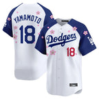 Los Angeles Dodgers #18 Yoshinobu Yamamoto Player White-Royal Fotopoulosg Tokyo Series Vapor Premier Limited Stitched Jerseys