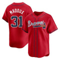 Atlanta Braves #31 Greg Maddux Player Red Fotopoulosg Limited Home Game Stitched Jerseys