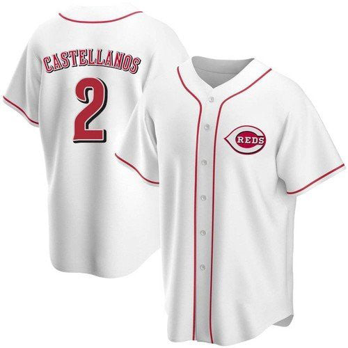 Cincinnati Reds #2 Nick Castellanos White Fotopoulosg 2021 Replica Home Jersey