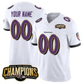 Custom B.Ravens Active Player White Fotopoulosg 2023 F.U.S.E. AFC North Champions Vapor Limited Stitched Jersey