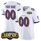 Custom B.Ravens Active Player White Fotopoulosg 2023 F.U.S.E. AFC North Champions Vapor Limited Stitched Jersey