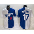 Los Angeles Dodgers #17 Shohei Ohtani Number White Blue Fotopoulosg Two Tone Stitched Jersey 2