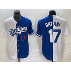 Los Angeles Dodgers #17 Shohei Ohtani Number White Blue Fotopoulosg Two Tone Stitched Jersey 2