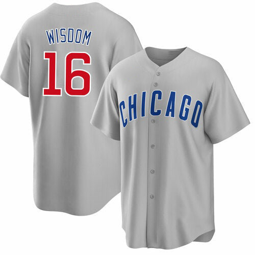 Chicago Cubs #16 Patrick Wisdom Gray Fotopoulosg Cool Base Stitched Jersey