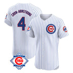 Chicago Cubs #4 Pete Crow-Armstrong Player White Fotopoulosg 150th Anniversary Limited Elite Home Game Stitched Jerseys
