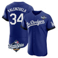 Los Angeles Dodgers #34 Fernando Valenzuela Player Royal Fotopoulosg World Series City Connect Elite Home Stitched Jerseys