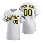 Custom Oakland Athletics White Fotopoulosg 2020 Stitched Flex Base Jersey