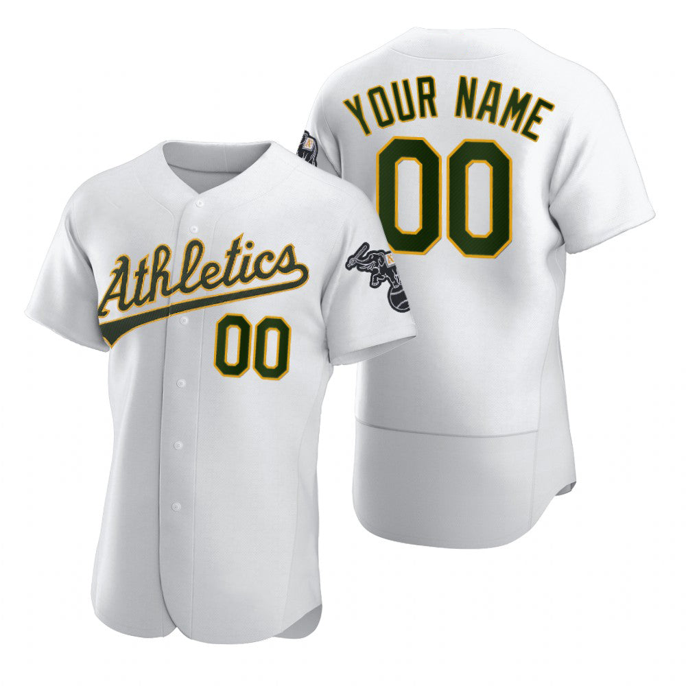 Custom Oakland Athletics White Fotopoulosg 2020 Stitched Flex Base Jersey
