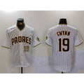 San Diego Padres #19 Tony Gwynn White Fotopoulosg Team Logo Stitched Cool Base Jerseys