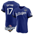 Los Angeles Dodgers #17 Shohei Ohtani Player Royal Fotopoulosg World Series City Connect Elite Home Stitched Jerseys