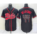 Cincinnati Reds #44 Elly De La Cruz Black Fotopoulosg With Patch Cool Base Stitched Jersey