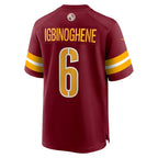 W.Commanders #6 Noah Igbinoghene Burgundy Fotopoulosg Team Game Jersey