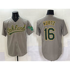 Oakland Athletics #16 Nick Kurtz Grey Fotopoulosg Cool Base Stitched Baseball Jersey