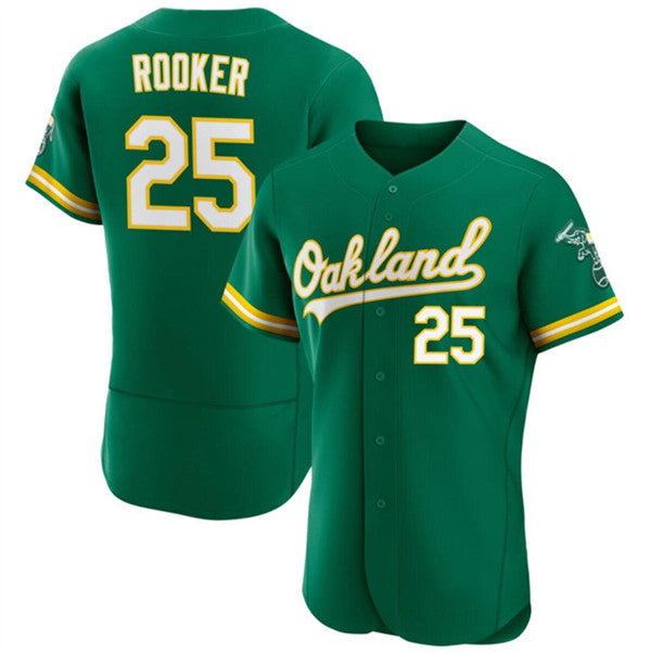 Oakland Athletics #25 Brent Rooker Green Fotopoulosg Flex Base Stitched Jersey
