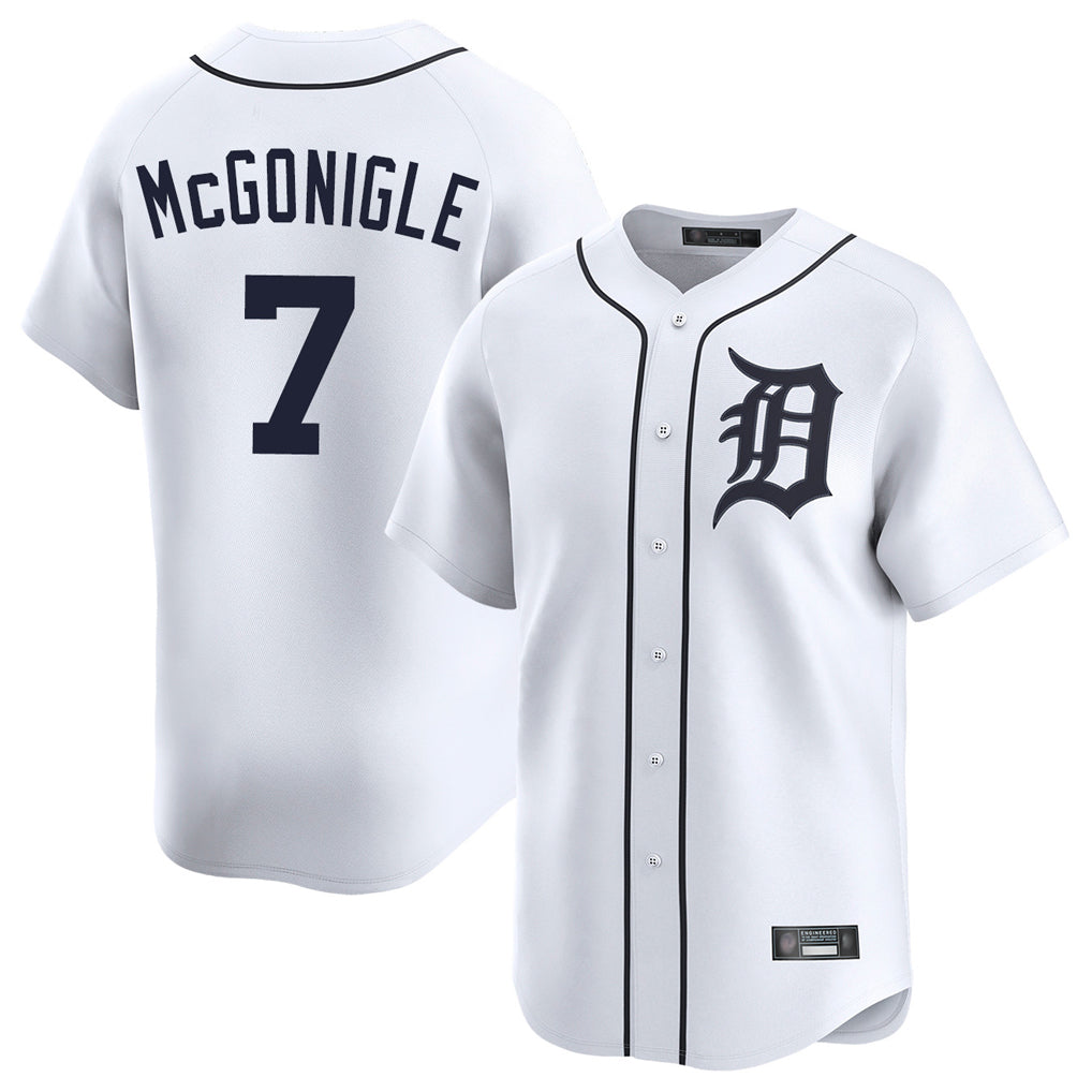 Detroit Tigers #7 Kevin McGonigle Player White Fotopoulosg Home Limited Stitched Jerseys
