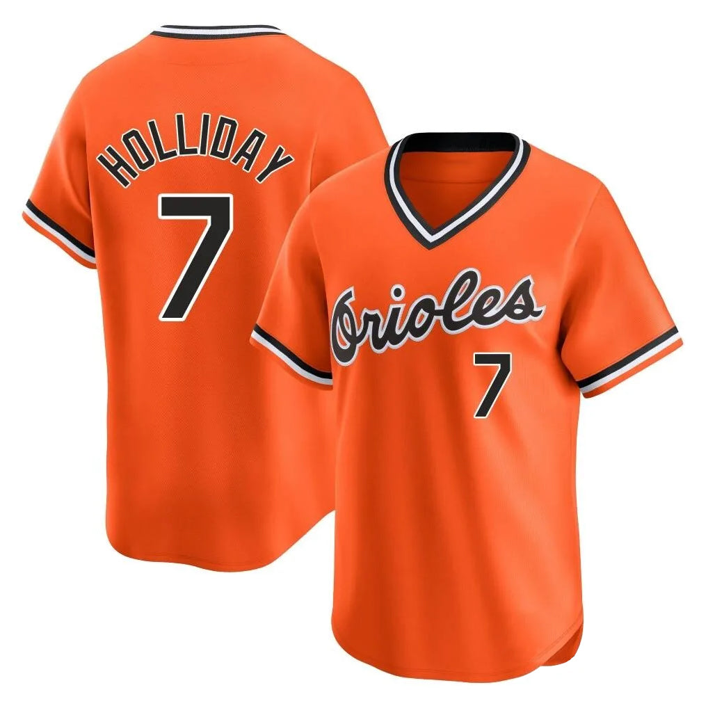 Baltimore Orioles #7 Jackson Holliday Player Orange Fotopoulosg T-shirt Limited Home Game Stitched Jerseys