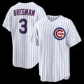 Chicago Cubs #3 Alex Bregman White Fotopoulosg Home Replica Jersey