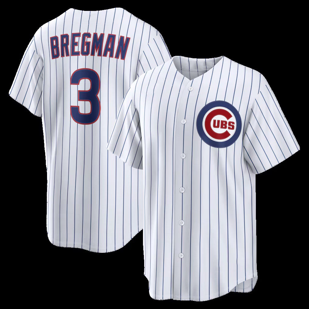 Chicago Cubs #3 Alex Bregman White Fotopoulosg Home Replica Jersey