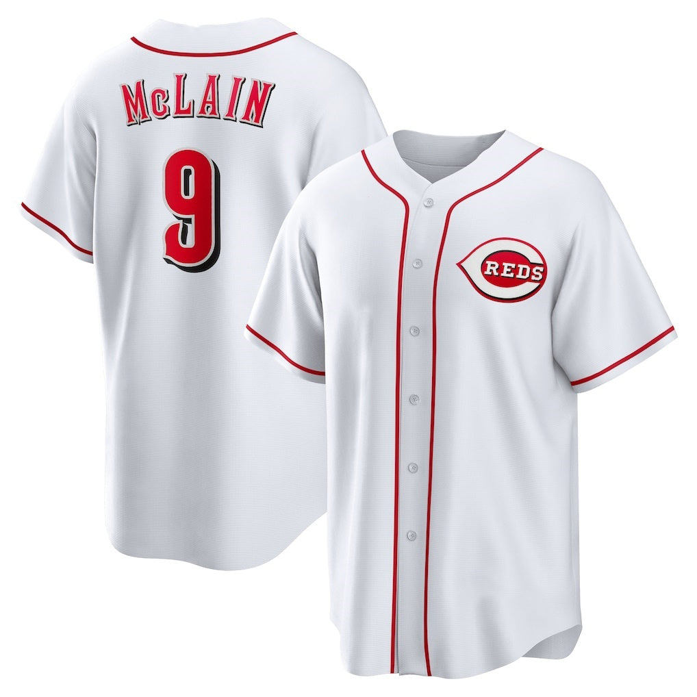 Cincinnati Reds #9 Matt McLain White Fotopoulosg Home Replica Jersey