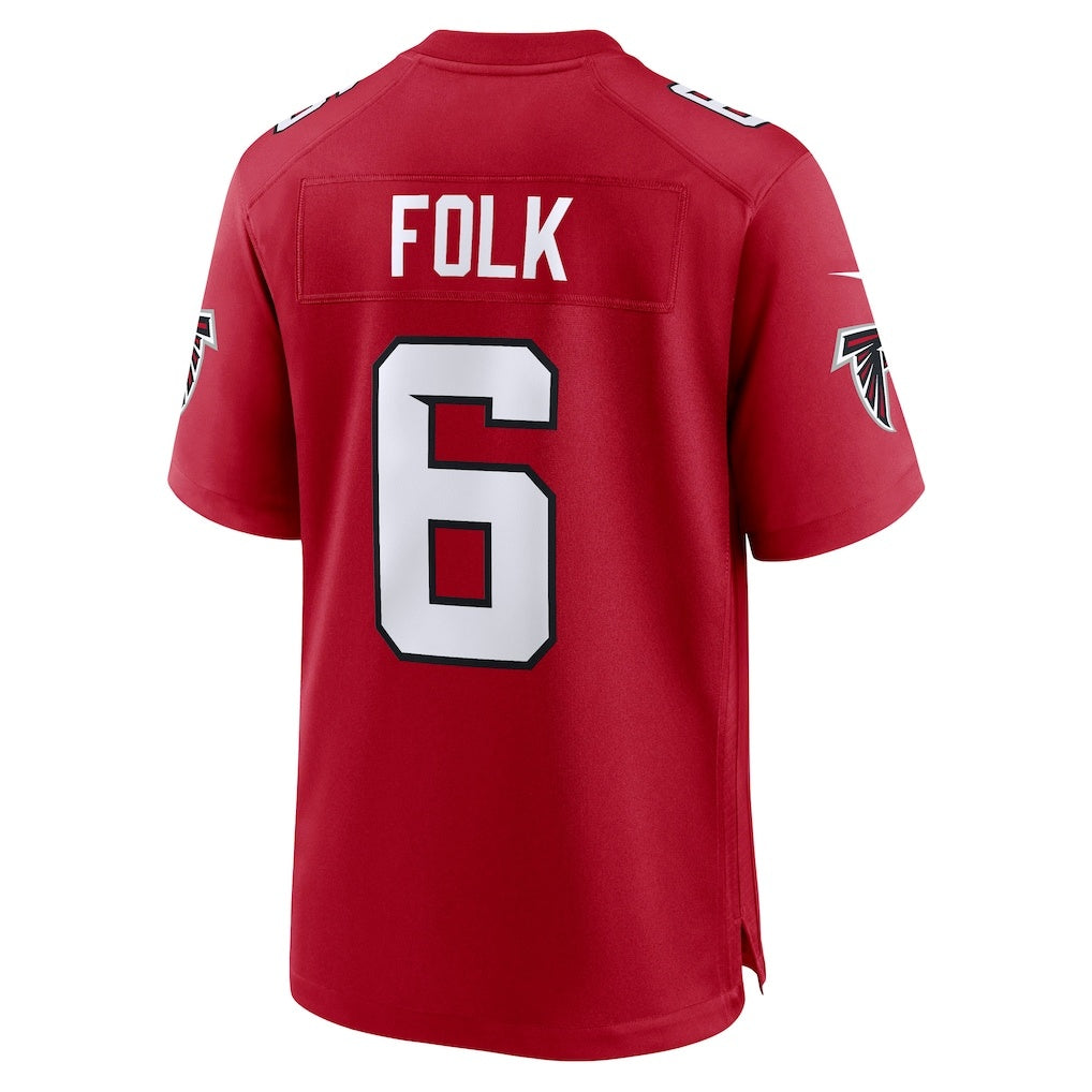 A.Falcons #6 Nick Folk Red Fotopoulosg Team Game Jersey