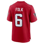 A.Falcons #6 Nick Folk Red Fotopoulosg Team Game Jersey