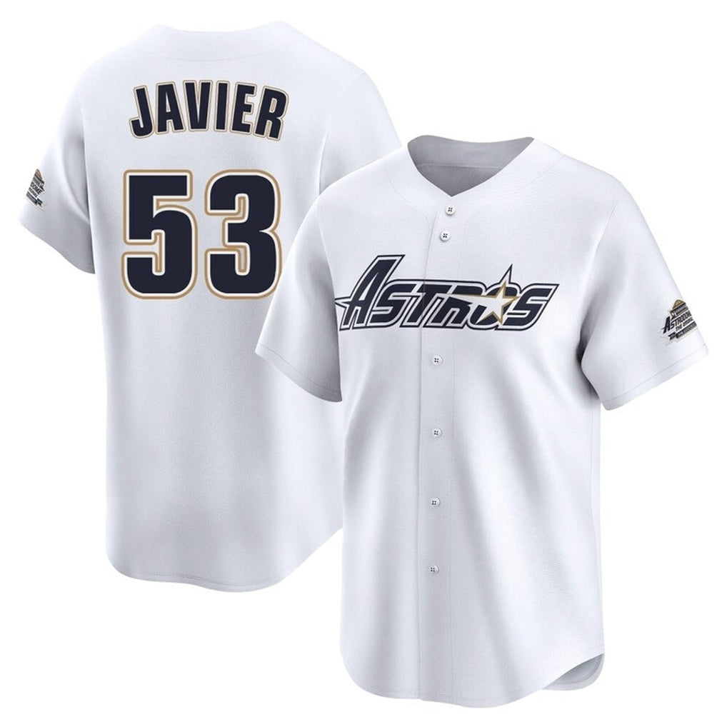 Houston Astros #53 Cristian Javier Player White Fotopoulosg Throwback Cooperstown Collection Limited Stitched Jerseys