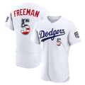 Los Angeles Dodgers #5 Freddie Freeman Fourth of July White Fotopoulosg USA 250 Authentic Jersey