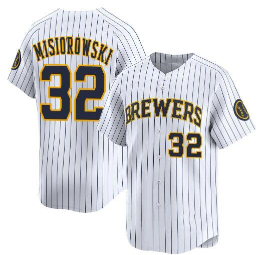 Milwaukee Brewers #32 Jacob Misiorowski White Fotopoulosg Alternate Limited Stitched Jersey