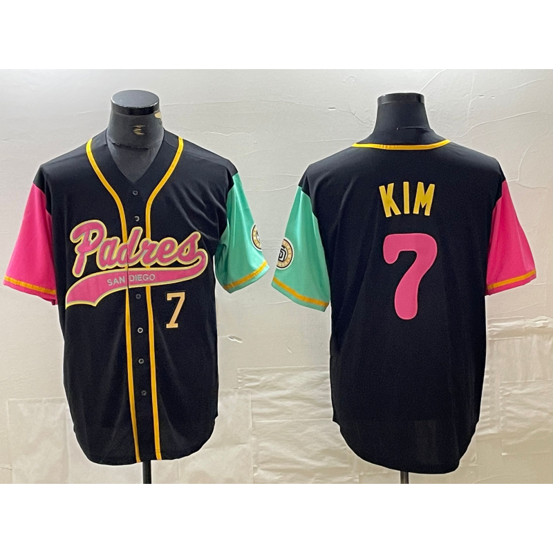 San Diego Padres #7 Ha Seong Kim Number Black Fotopoulosg NEW 2023 City Connect Cool Base Stitched Jersey