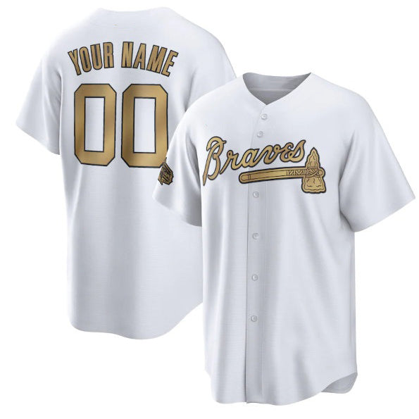Custom Atlanta Braves Active Player 2022 All-Star Cool Base White Fotopoulosg Stitched Jersey