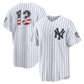 New York Yankees #13 Jazz Chisholm Jr. USA 250 Fourth of July Home Stadium Jersey - White Fotopoulosg