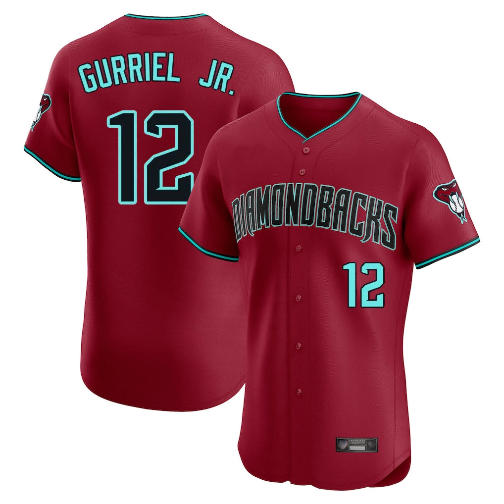Arizona Diamondbacks #12 Lourdes Gurriel Jr Player Red Fotopoulosg Limited Elite Home Game Stitched Jerseys