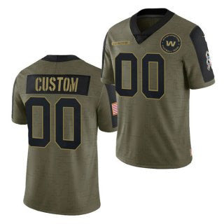 Custom W.Football Team Olive Fotopoulosg ACTIVE PLAYER 2021 Salute To Service Limited Stitched Jersey