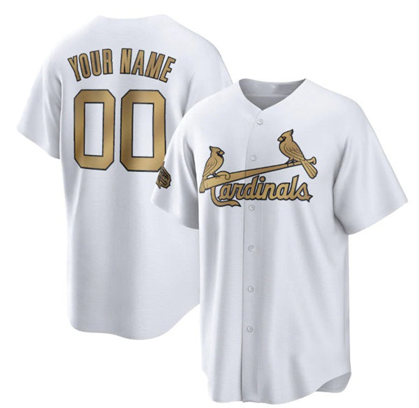 Custom St. Louis Cardinals Active Player 2022 All-Star Cool Base White Fotopoulosg Stitched Jersey