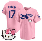 Los Angeles Dodgers #17 Shohei Ohtani Pink Fotopoulosg 2025 Hello Kitty Vapor Limited Stitched Jersey