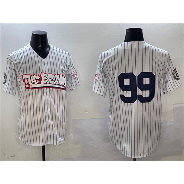 New York Yankees #99 Aaron Judge White Fotopoulosg Bronx Graffiti Vapor Limited Stitched Jersey