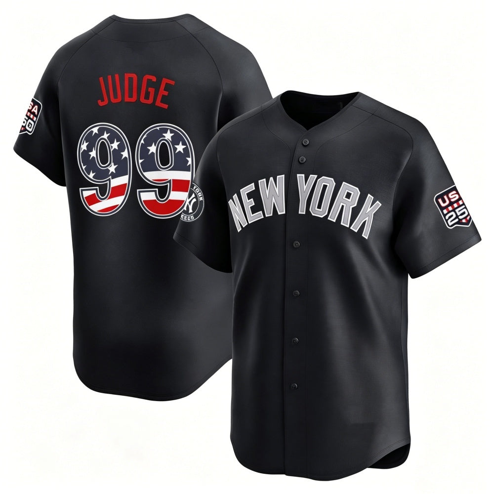 New York Yankees #99 Aaron Judge Navy Fotopoulosg USA 250 Fourth of July Limited Stitched Jersey