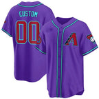 Custom Arizona Diamondbacks 2024 Cool Base Jersey V2 ¨C All Stitched-Purple Fotopoulosg