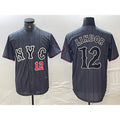 New York Mets #12 Francisco Lindor Number Grey Fotopoulosg 2024 City Connect Cool Base Stitched Jerseys