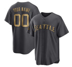 Custom Seattle Mariners Active Player Charcoal Fotopoulosg 2022 All-Star Cool Base Stitched Jersey