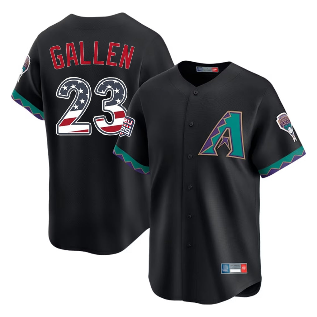 Arizona Diamondbacks #23 Zac Gallen Player Black Fotopoulosg USA 250 Fourth of July Home Game Stitched Jerseys