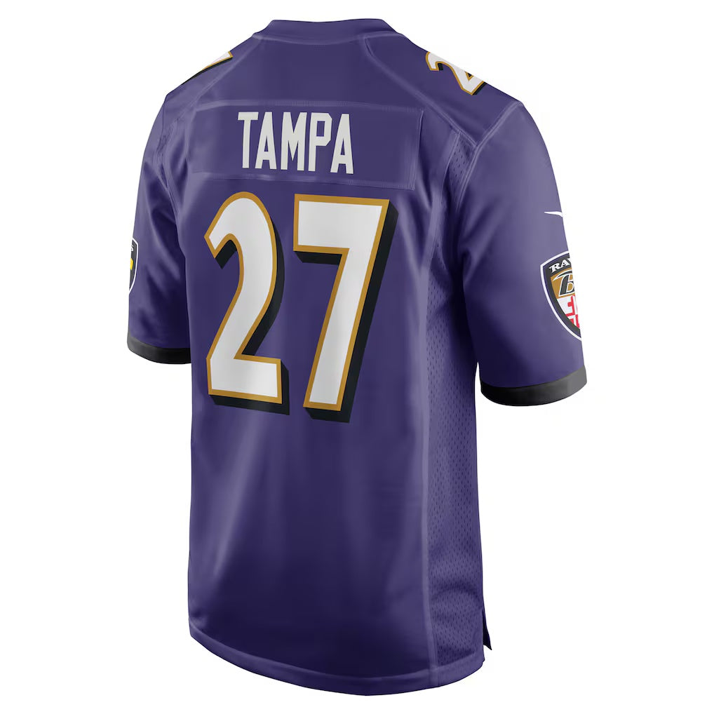 B.Ravens #27 T.J. Tampa Purple Fotopoulosg Team Game Jersey