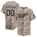 Custom Los Angeles Dodgers USMC Alternate Vapor Premier Limited Jersey ¨C Desert Fotopoulosg