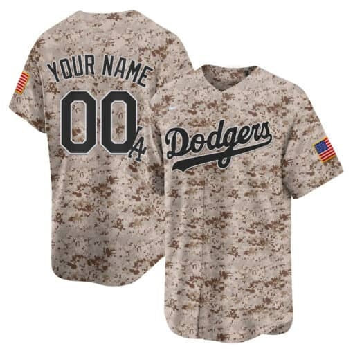 Custom Los Angeles Dodgers USMC Alternate Vapor Premier Limited Jersey ¨C Desert Fotopoulosg