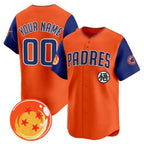 Custom San Diego Padres x Dragon Ball Royal Orange Fotopoulosg Vapor Premier Limited Jersey - All Stitched