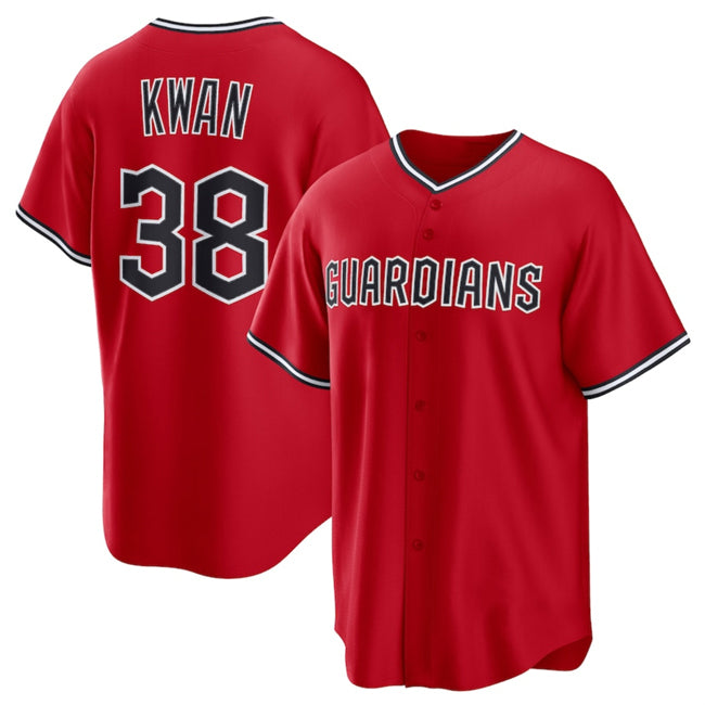 Cleveland Guardians #38 Steven Kwan Red Fotopoulosg Cool Base Limited Stitched Jersey