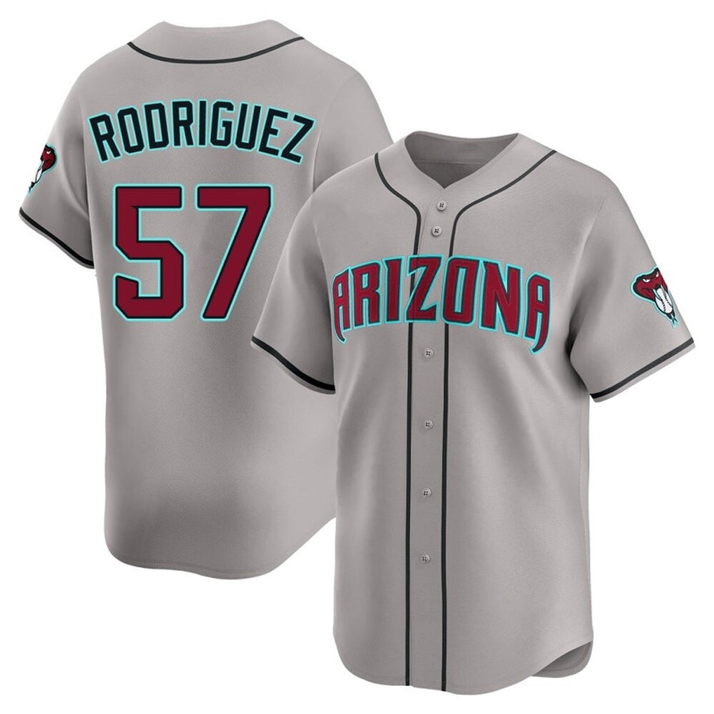 Arizona Diamondbacks #57 Eduardo Rodriguez Player Gray Fotopoulosg Road Limited Home Game Stitched Jerseys
