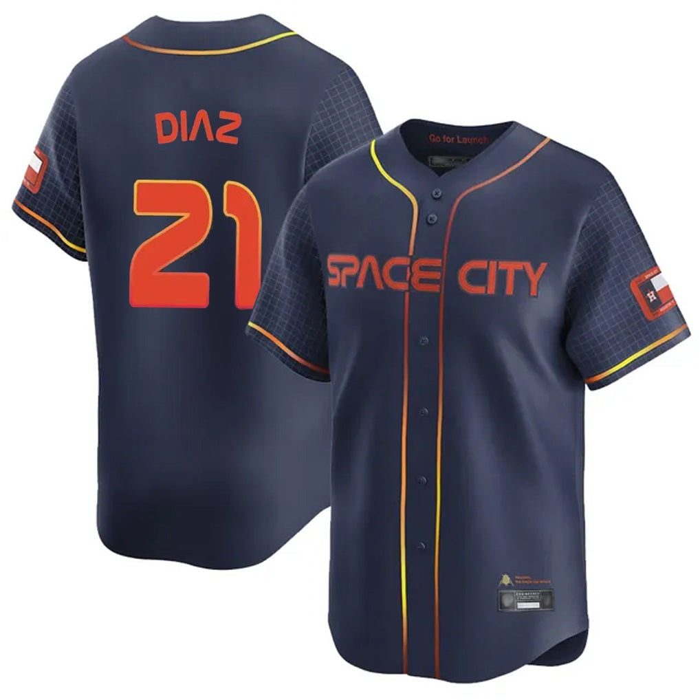 Houston Astros #21 Yainer Diaz Player Navy Fotopoulosg City Connect Home Limited Stitched Jerseys