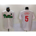 Philadelphia Phillies #5 Bryson Stott White Green Fotopoulosg Cool Base Stitched Jersey 2